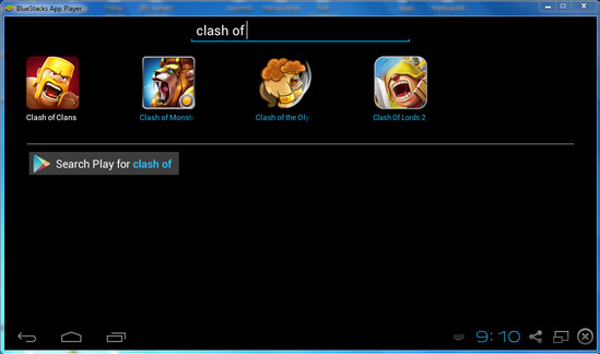 Download Clash of Clans using BlueStacks