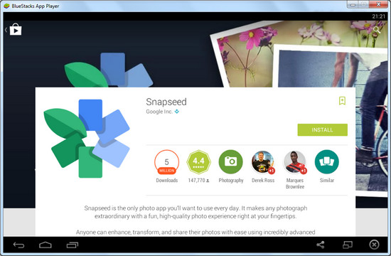 SnapSeed Download with BlueStacks 