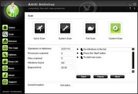 Amiti Antivirus Interface