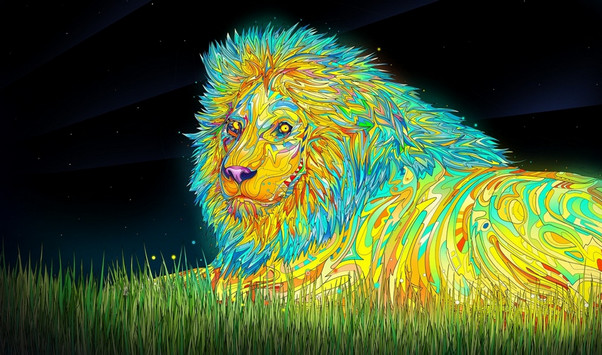 Psychedelic Desktop Lion