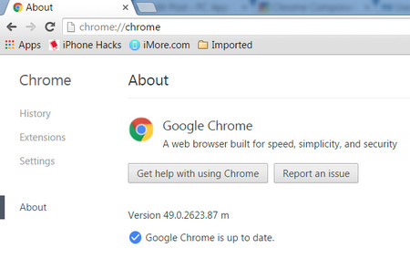 Chrome About Page