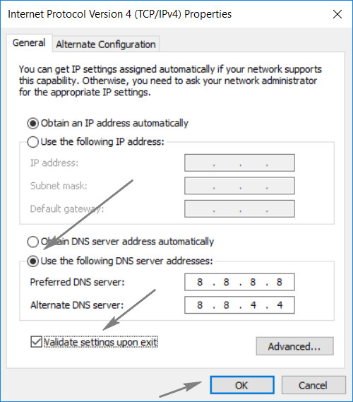 Changing DNS servers to Google's