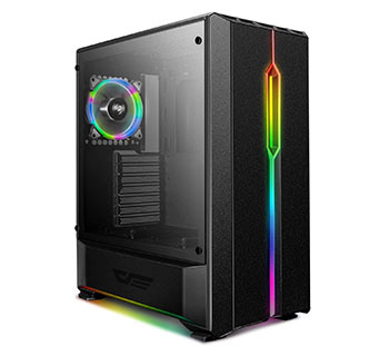 darkFlash T20 ATX Mid-Tower with 1pcs 120mm LED Rainbow Fan Pre-Installed (Black)