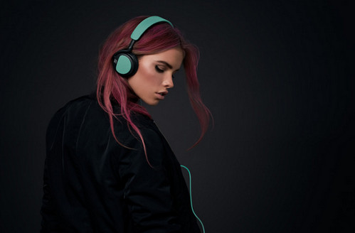 Girl with Over Ear Headphones